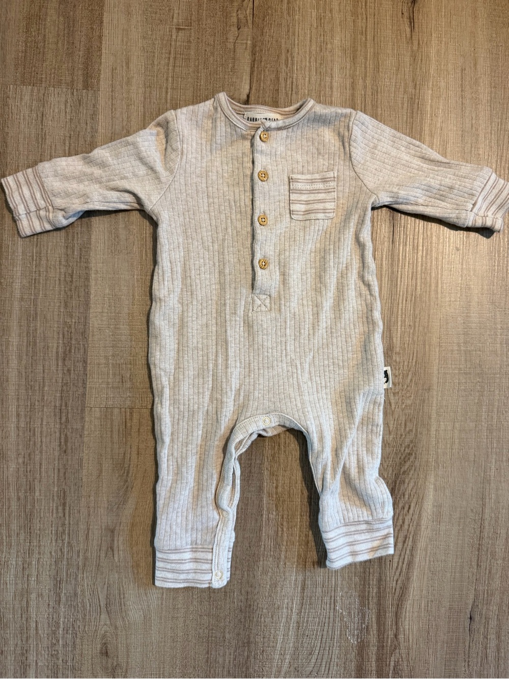Neutral Ribbed Baby One-Piece Romper
